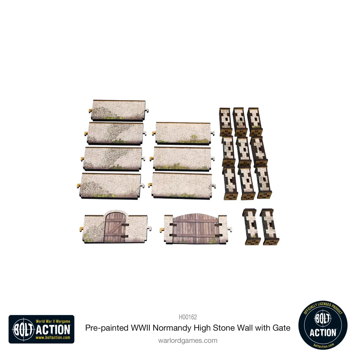 Bolt Action: Pre-Painted Wwii Normandy High Stone Wall With Gate 2
