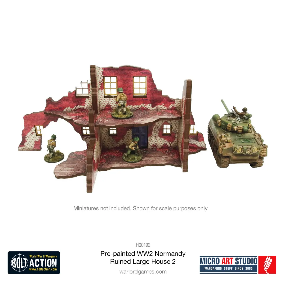 Pre-Painted Ww2 Normandy Ruined Large House 2 1