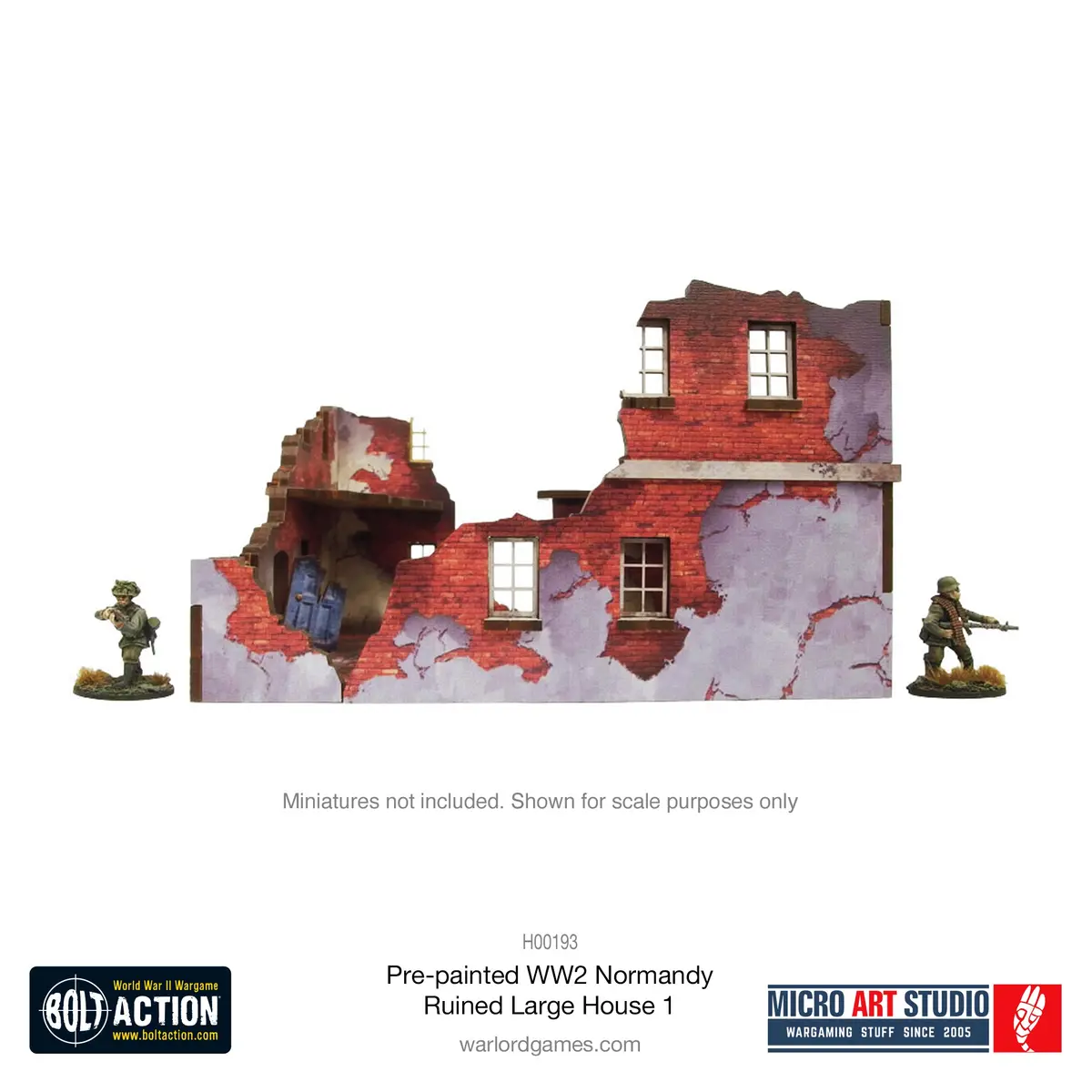 Pre-Painted Ww2 Normandy Ruined Large House 1 1