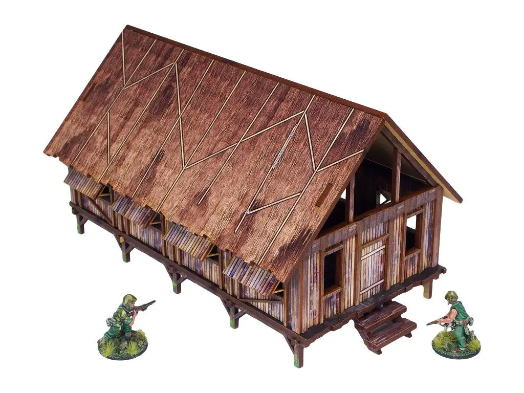Pre-Painted Ww2 Pacific Barracks (1) 1