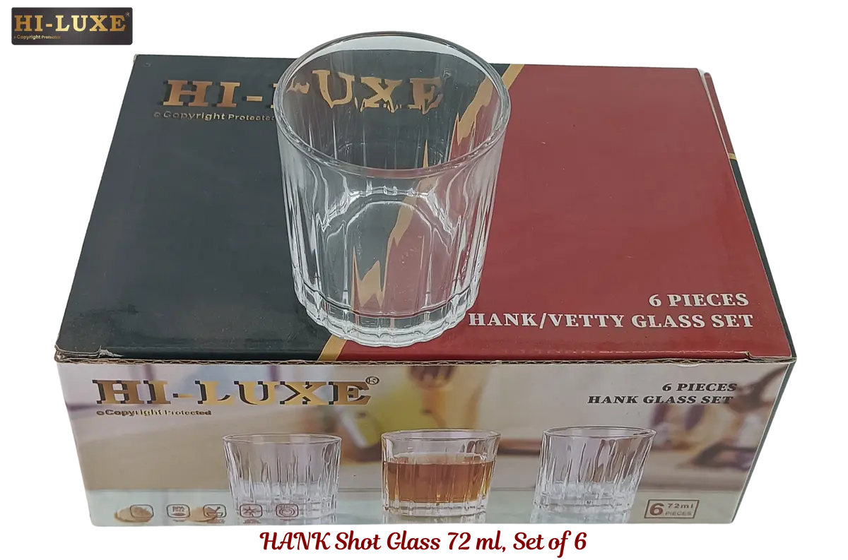 Hiluxe Hank Shot Glass | 72 Ml | Set Of 6 | Crystal Clear 1