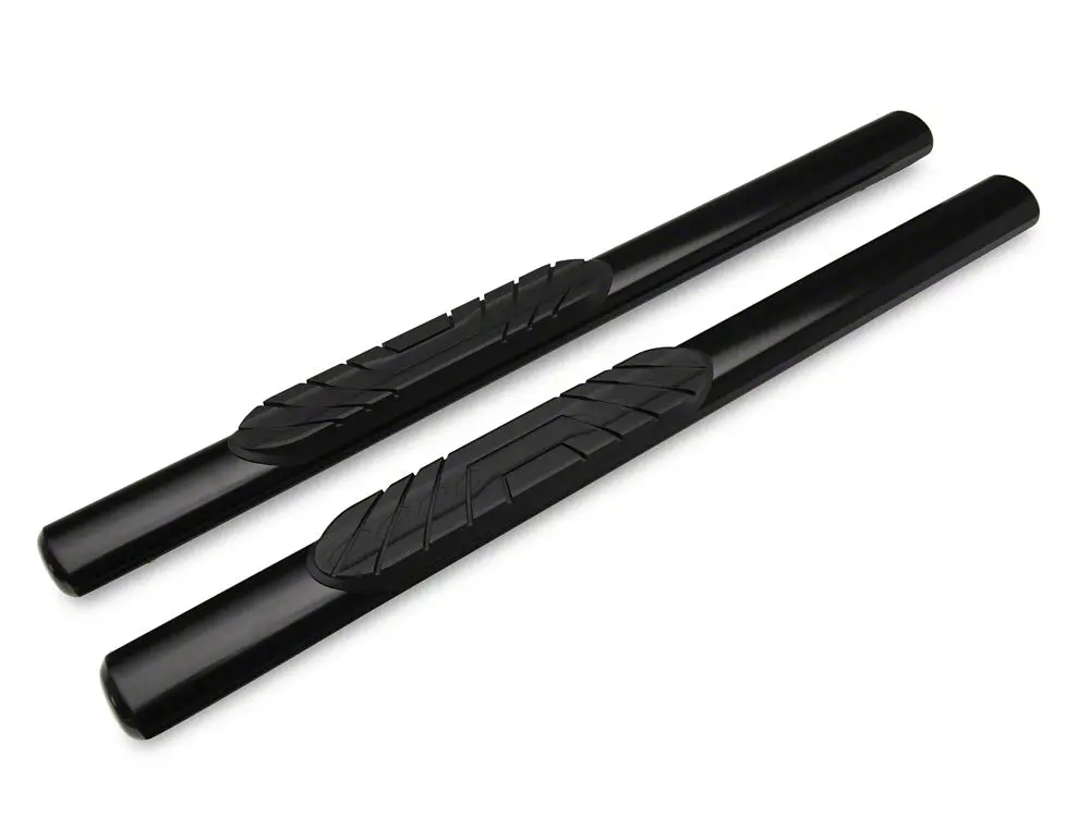 Barricade 4-Inch Oval Straight End Side Step Bars; Black (10-24 Ram 2500 Regular Cab) 2