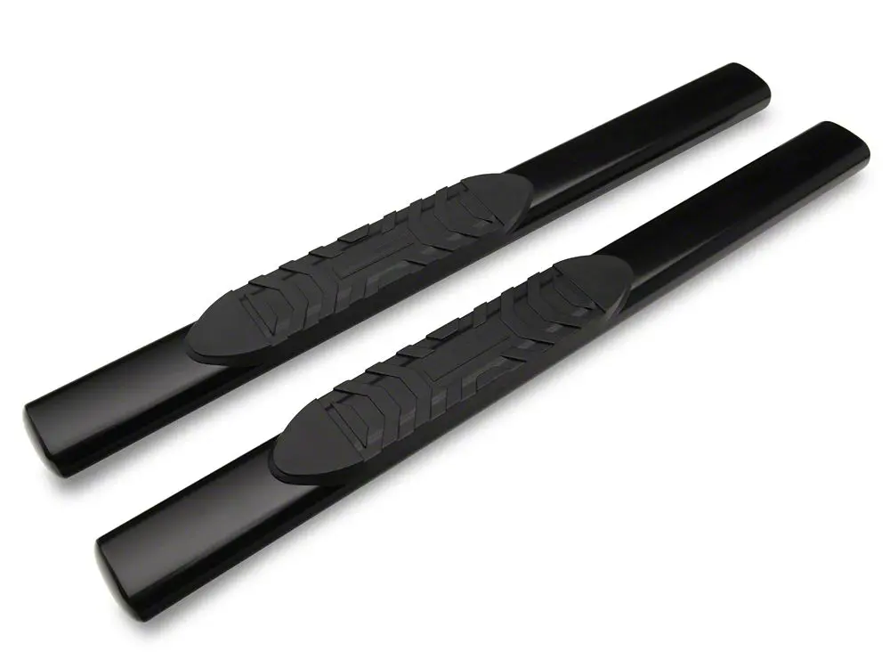 Barricade 5" Oval Straight-End Step Bars – Gloss Black, Ram 2500 Regular Cab (2010–2024)