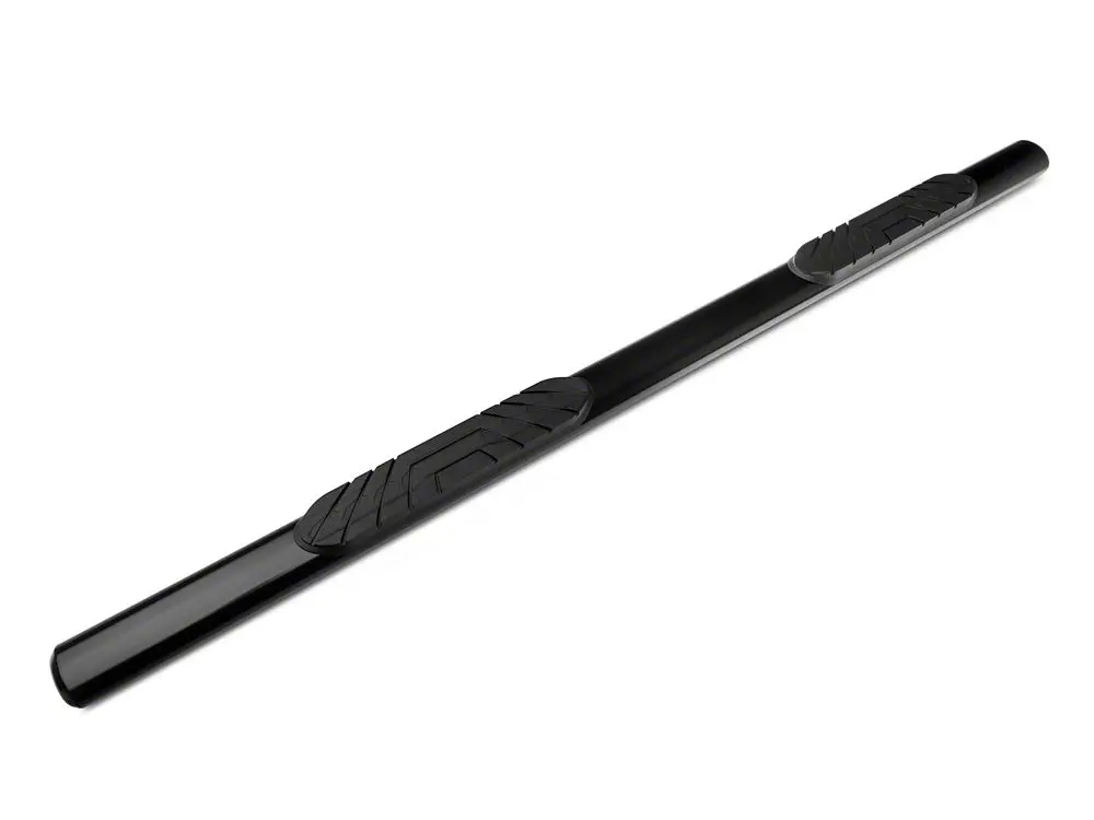 Barricade 4-Inch Oval Straight End Side Step Bars; Black (07-14 Silverado 2500 Hd Crew Cab) 2