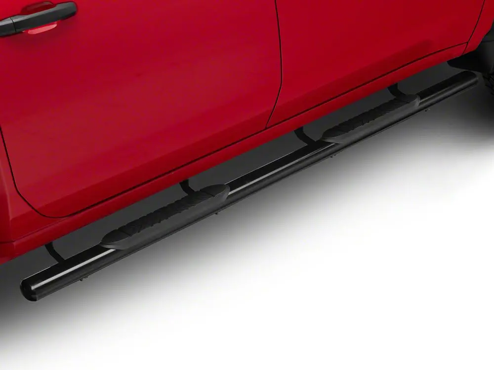 Barricade 4-Inch Black Oval Straight-End Side Steps for 2020–2025 Silverado 2500 HD Crew Cab