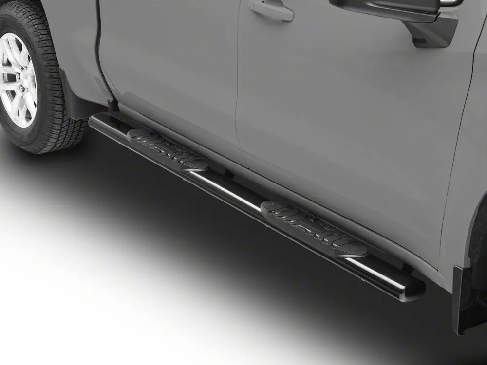 Barricade 5-Inch Oval Side Step Bars; Black (20-25 Silverado 2500 Hd Crew Cab) 2