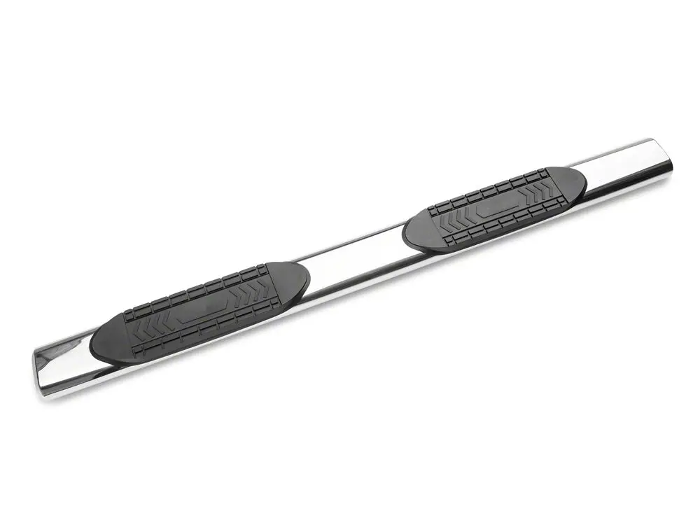Barricade 5-Inch Oval Straight End Side Step Bars; Stainless Steel (20-25 Silverado 2500 Hd Double Cab) 2