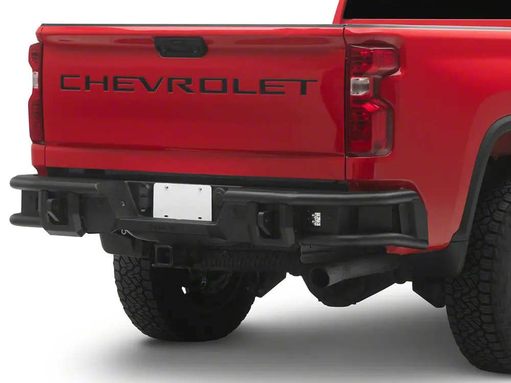 Barricade HD4 Tubular Rear Bumper with Built-in LED Fog Lights for 2020–2026 Chevrolet Silverado 3500 HD