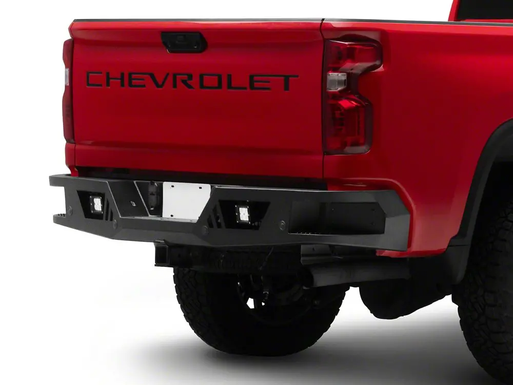 Barricade Heavy-Duty Rear Bumper with Integrated LED Fog Lights for 2020–2025 Chevy Silverado 2500 HD