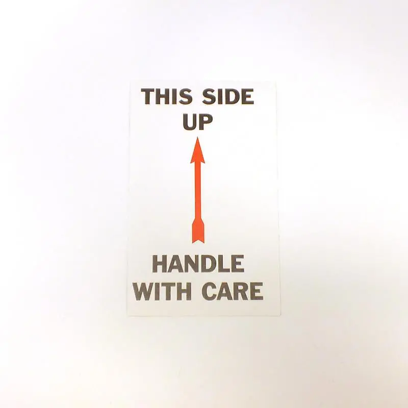 Handle W/ Care Self Adhesive Label (50/Pack) 1