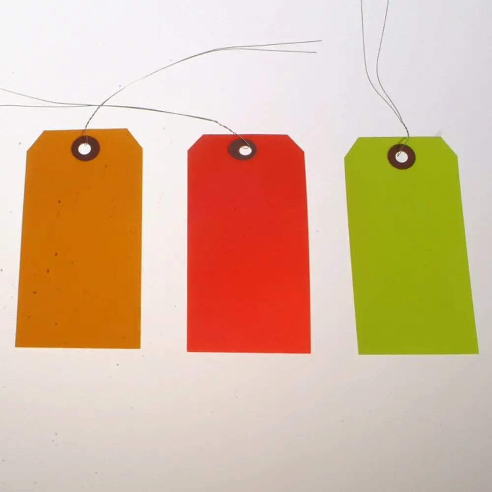 Hi-Vis Blank #5 Lot Tags, Wired (1000/Box) 3 Colors 1
