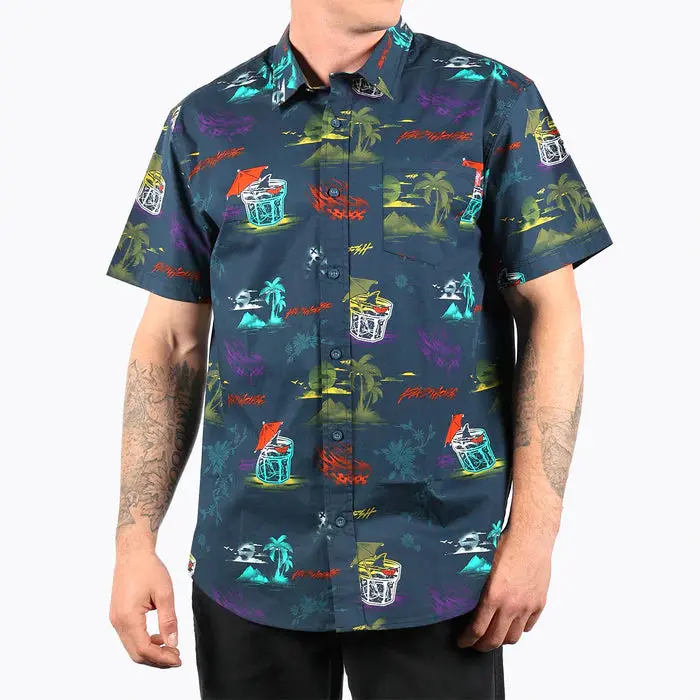 Hideout Ss Button-Up - Indigo 1
