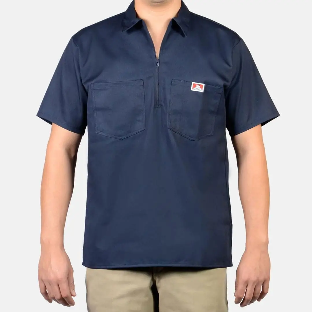 1/2 Zipper Short Sleeve - Navy 1