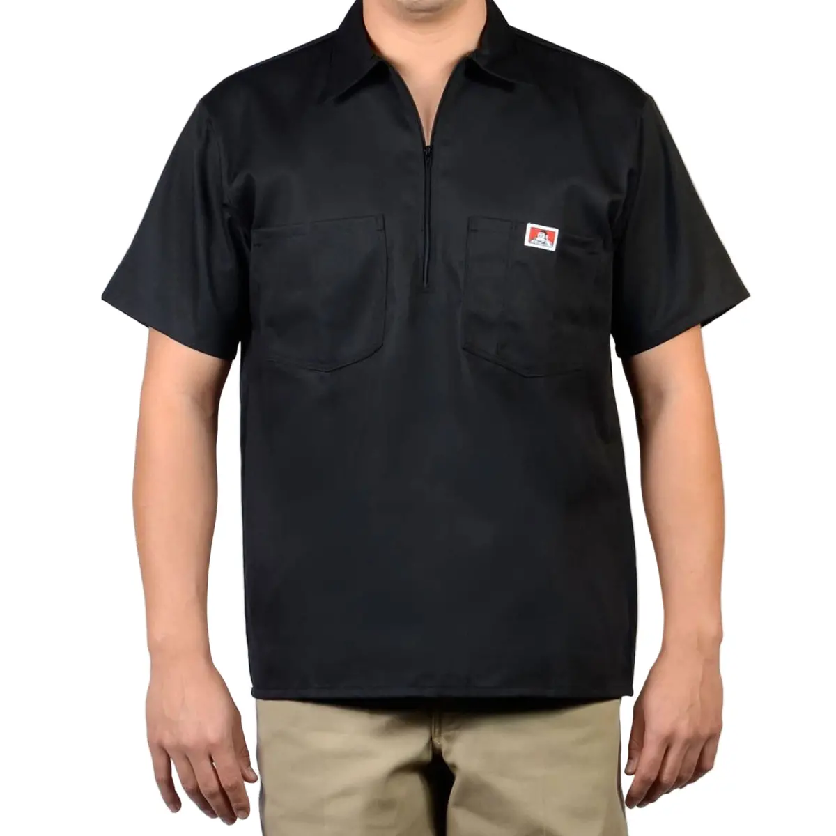 1/2 Zipper Short Sleeve - Black 1