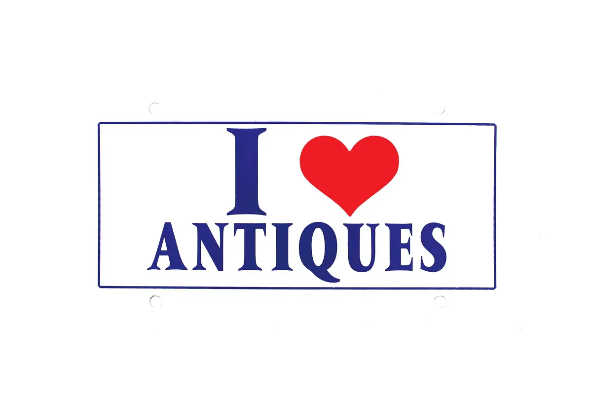 I Love Antiques License Plate 1