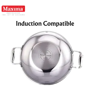 Maxima Tri Ply Stainless Steel Kadhai With Stainless Steel Lid | Heat Resistant Handle | Induction Bottom And Dishwasher Compatible 6