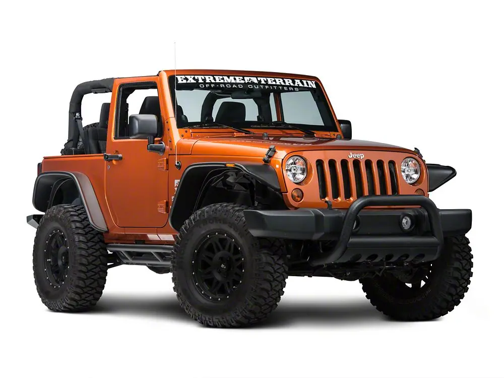 Barricade 3-Inch Bull Bar With Skid Plate; Textured Black (10-18 Jeep Wrangler Jk) 2