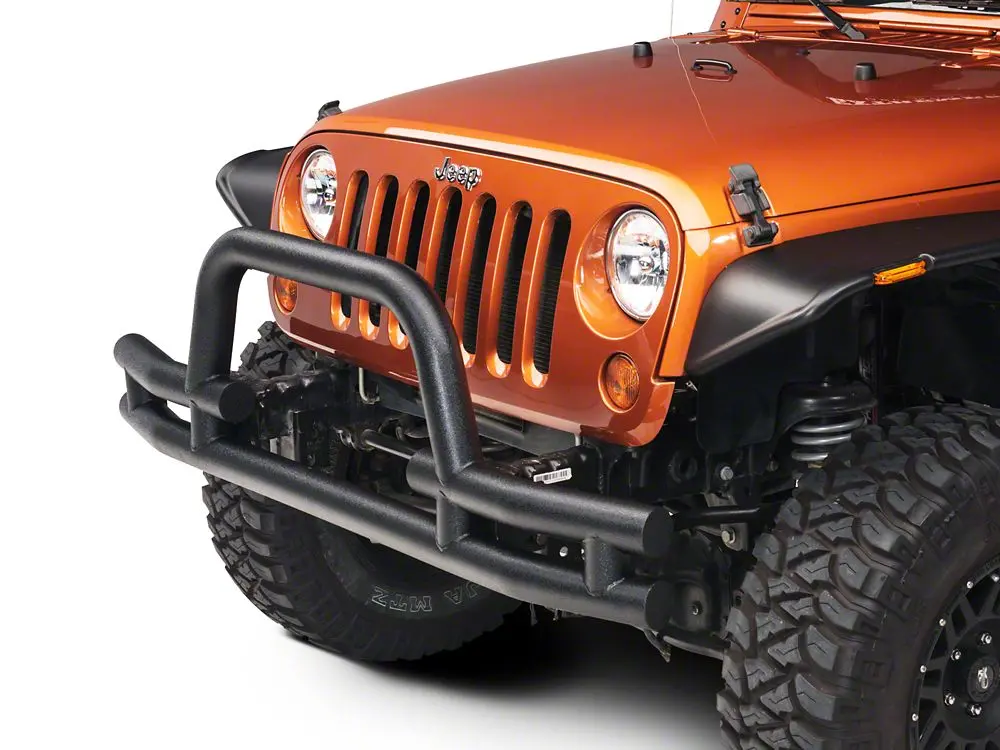 Barricade Textured Black Tubular Front Bumper with Winch Cutout for 2007–2018 Jeep Wrangler JK