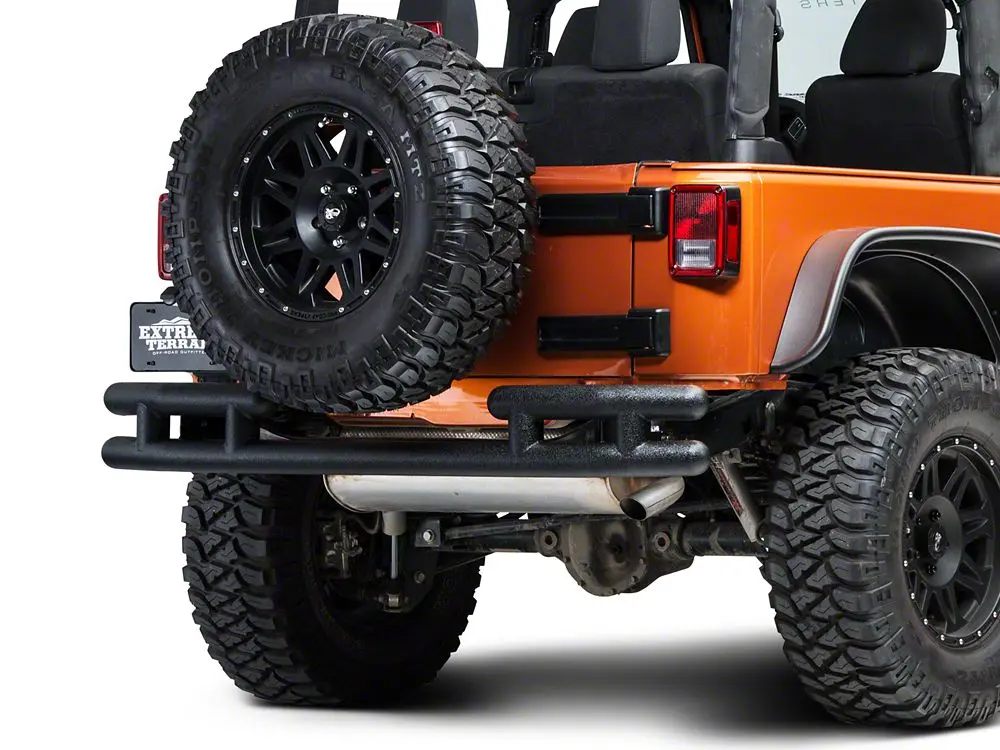 Barricade Textured Black Tubular Rear Bumper for 2007–2018 Jeep Wrangler JK