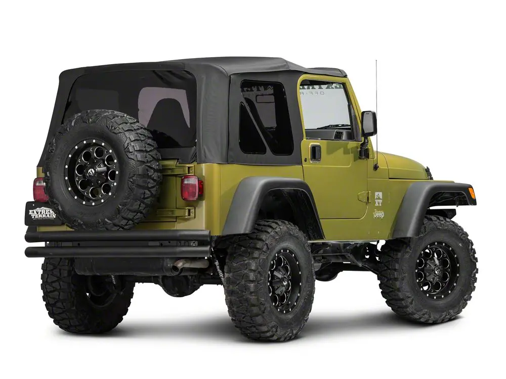 Barricade Double Tubular Rear Bumper; Textured Black (76-06 Jeep Cj, Wrangler Yj & Tj) 2