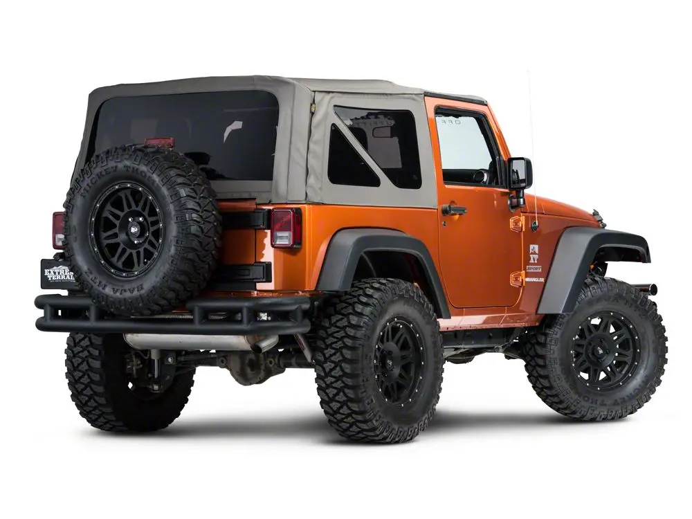 Barricade Rear Tubular Bumper With Wrap-Around; Textured Black (07-18 Jeep Wrangler Jk) 2