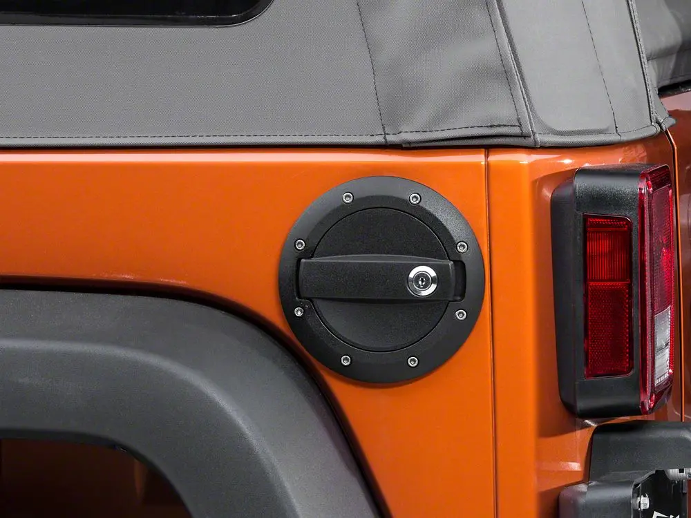 Barricade Textured Black Locking Fuel Door for 2007–2018 Jeep Wrangler JK