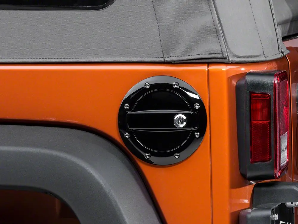 Barricade Gloss Black Locking Fuel Door for 2007–2018 Jeep Wrangler JK