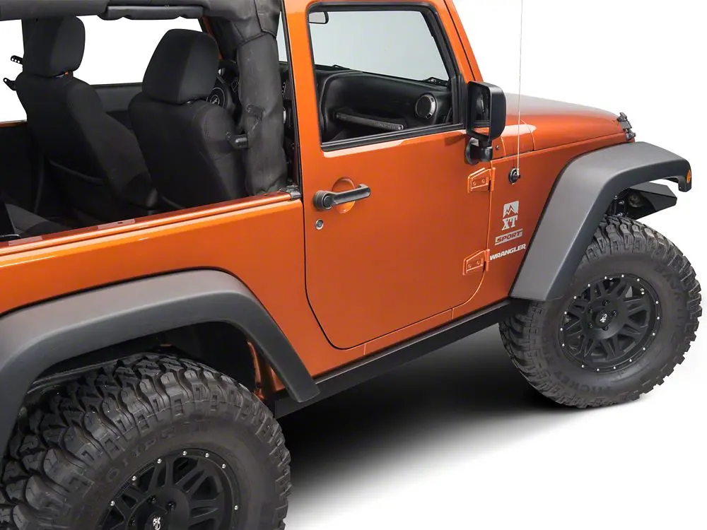 Barricade Rubi Rails – Textured Black, Tailored for 2007–2018 JK 2-Door Wranglers