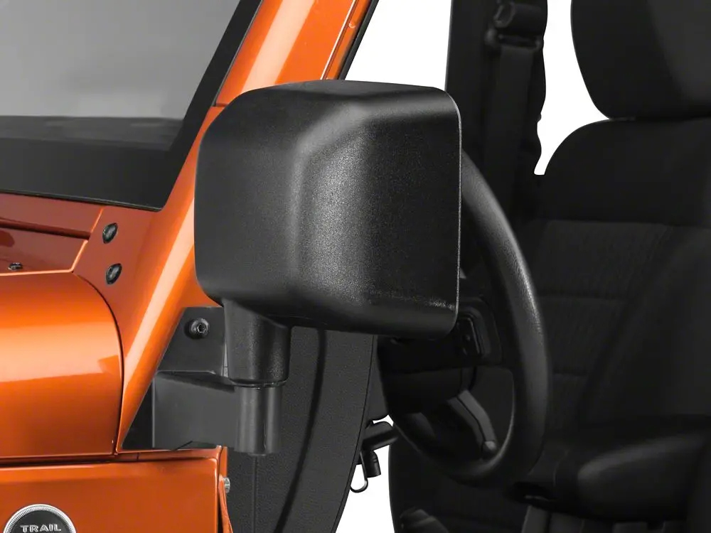 Barricade Textured Black Mirror Relocation Kit for 2007–2018 Jeep Wrangler JK