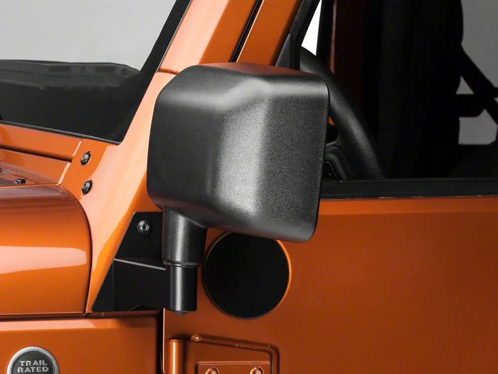 Barricade Black Side Mirror Relocation Kit – For 2007–2018 JK Without Factory Power or Heated Mirrors