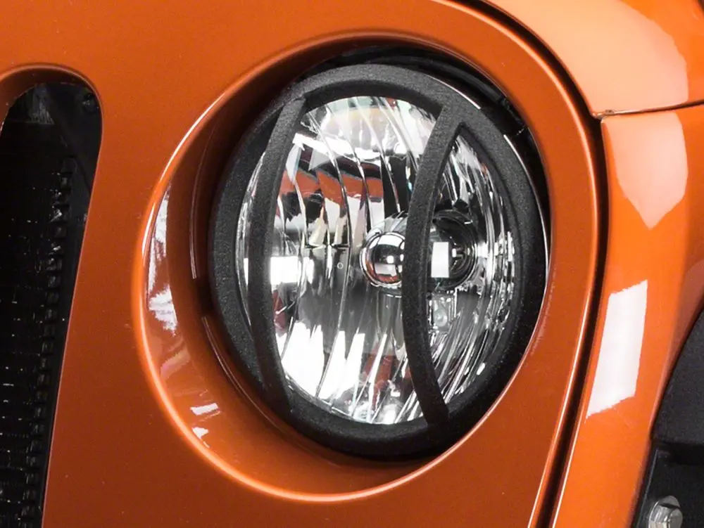 Barricade Textured Black Headlight Guard for 2007–2018 Jeep Wrangler JK