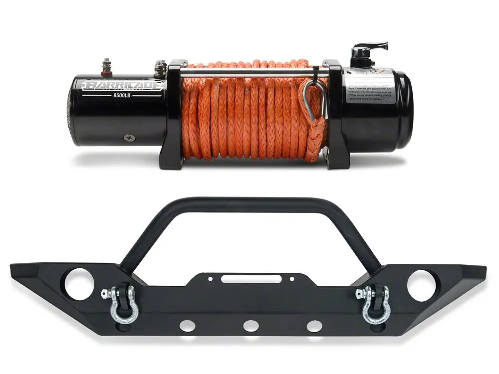 Barricade Trail Force HD Front Bumper with 9,500-Lb Winch – 2007–2018 Jeep Wrangler JK