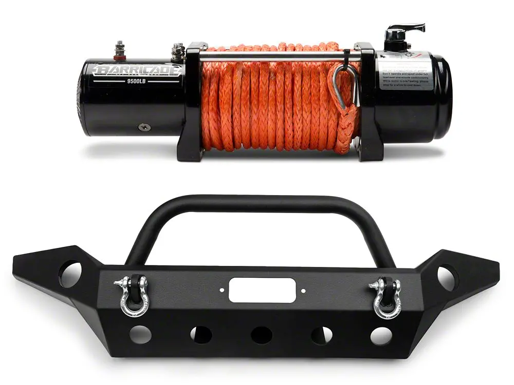 Barricade Trail Force HD Full-Width Front Bumper with 9,500-Lb Winch for 2007–2018 Jeep Wrangler JK