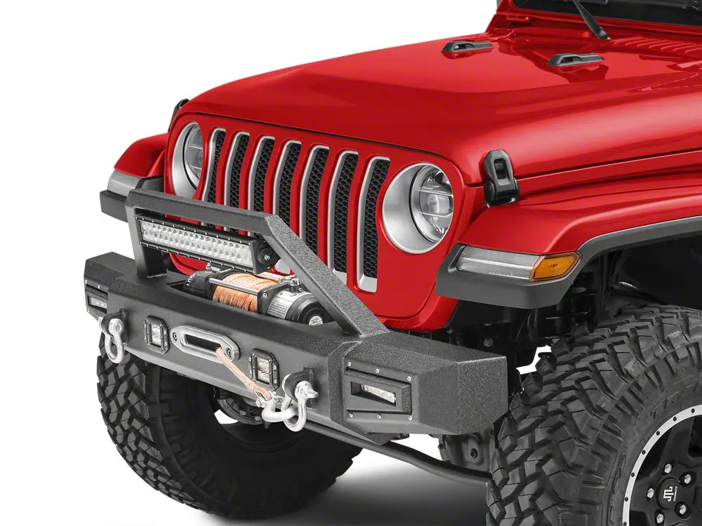 Barricade Vision Series Front Bumper with LED Fog Lights, Work Lights, and 20" LED Light Bar for 2018–2025 Jeep Wrangler JL