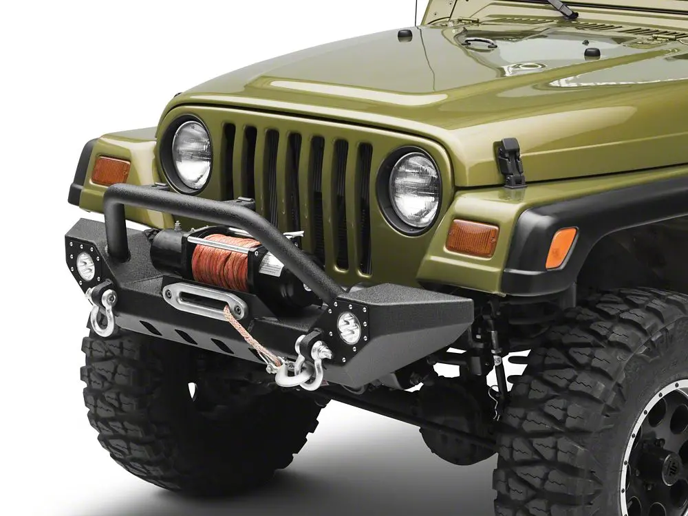 Barricade Adventure HD Bumper with LED Fog Lights — 1987–2006 Jeep Wrangler YJ & TJ