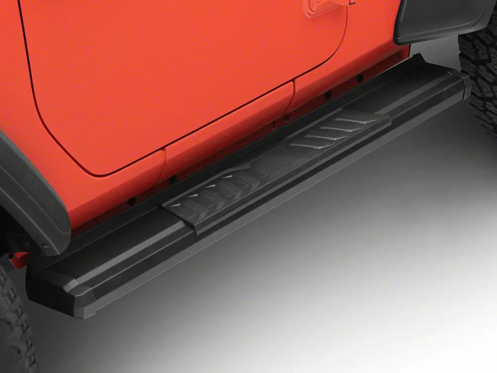 Barricade S6 Textured Black Running Boards for 2018–2025 Jeep Wrangler JL (2-Door)