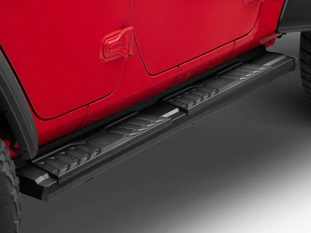 Barricade S6 Textured Black Running Boards for 2018–2025 Jeep Wrangler JL Four-Door