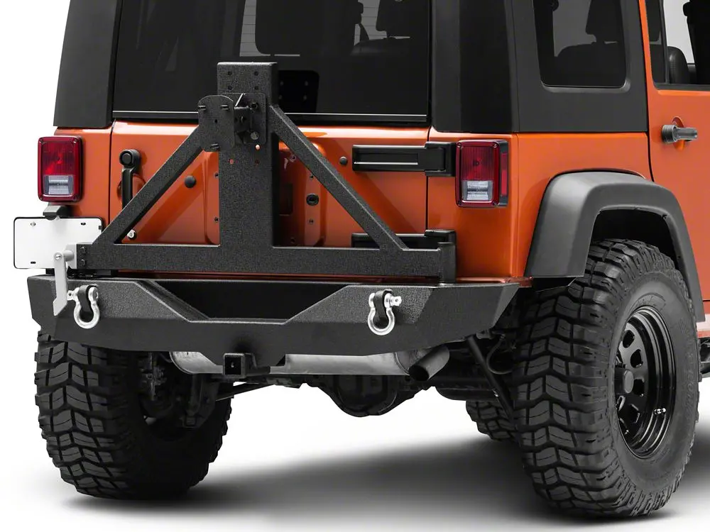 Barricade Trail Force HD Rear Bumper with Tire Carrier – JK Wrangler (2007–2018)