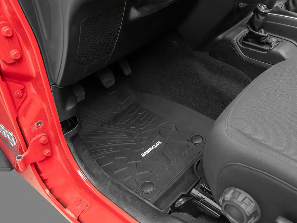 Barricade Custom All-Weather Floor Liners – Front & Rear, Black, Jeep Wrangler JL 4-Door (2018–2025)