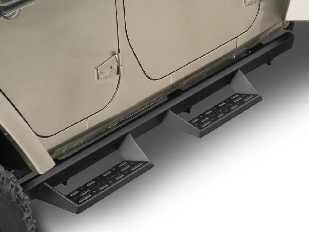 Barricade Canyon Drop Steps – Textured Black for 2007–2018 Jeep Wrangler JK 4-Door