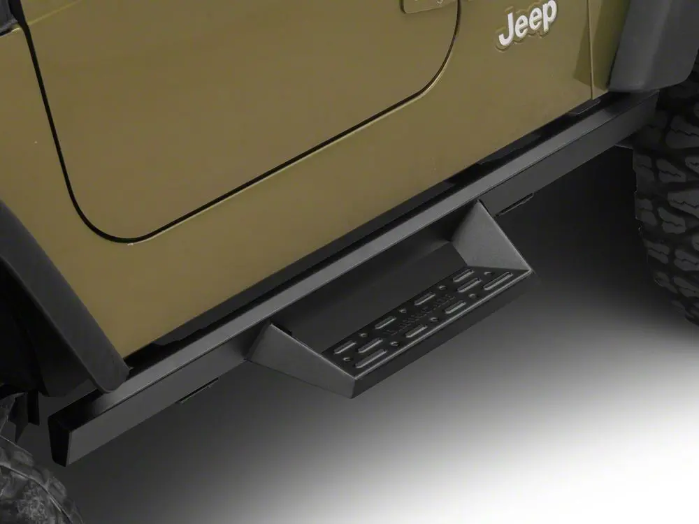 Barricade Canyon Drop Steps in Textured Black for 1987–2006 Jeep Wrangler YJ & TJ (Excludes Unlimited)