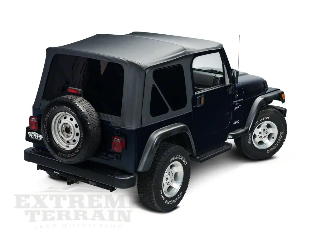 Barricade Replacement Soft Top with Tinted Windows and Door Skins – Black Diamond Finish for 1997–2006 Jeep Wrangler TJ