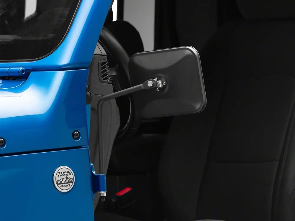 Barricade Textured Black Rectangular Adventure Mirrors – Jeep Gladiator JT (2020–2025)