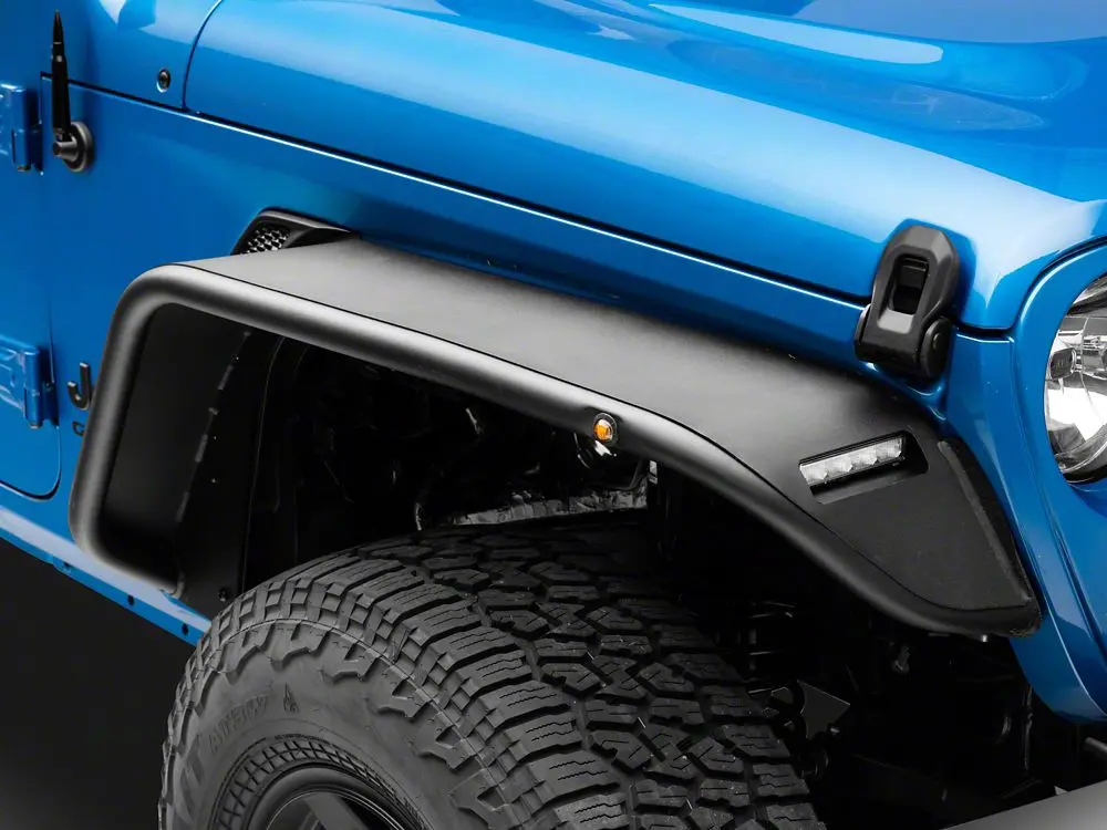 Barricade Tubular Fender Flares with LED DRL and Marker Lights – Front & Rear Kit for 2020–2025 Jeep Gladiator JT