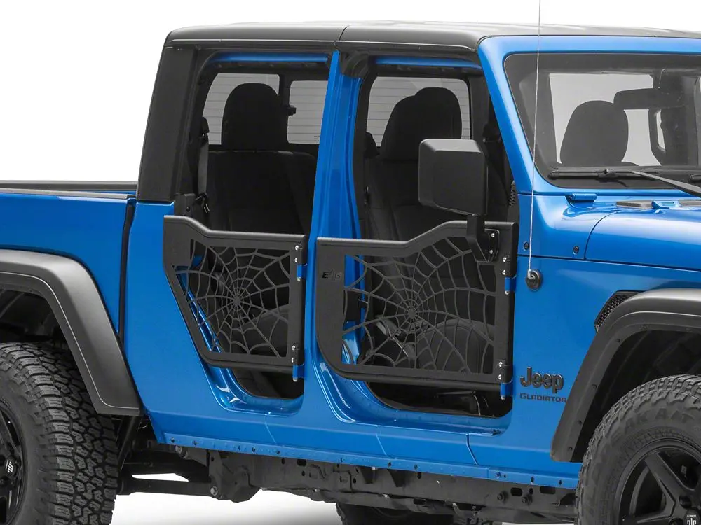 Barricade Spyder Web Design Tubular Doors with Mirrors for 2020–2025 Jeep Gladiator JT