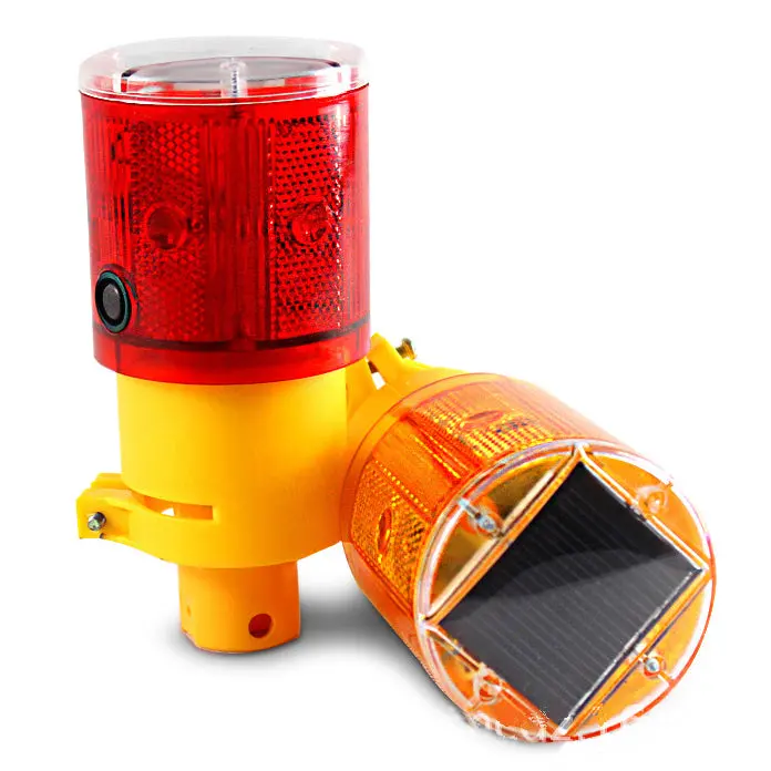 Solar Powered Traffic Cone Flash Warning Light Jw074 1