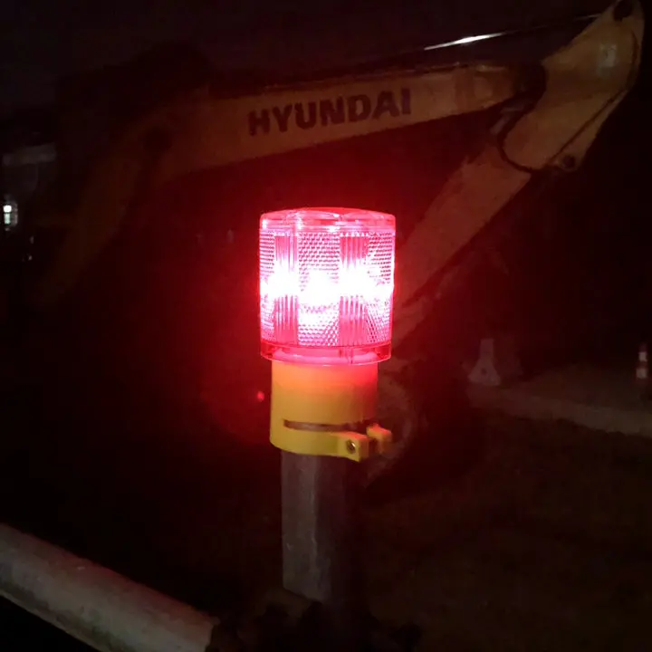 Solar Powered Traffic Cone Flash Warning Light Jw074 2