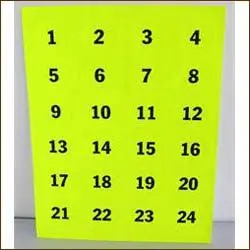 Jumbo Numbered 1-2/3" Round Fl. Yellow Lot Labels 1