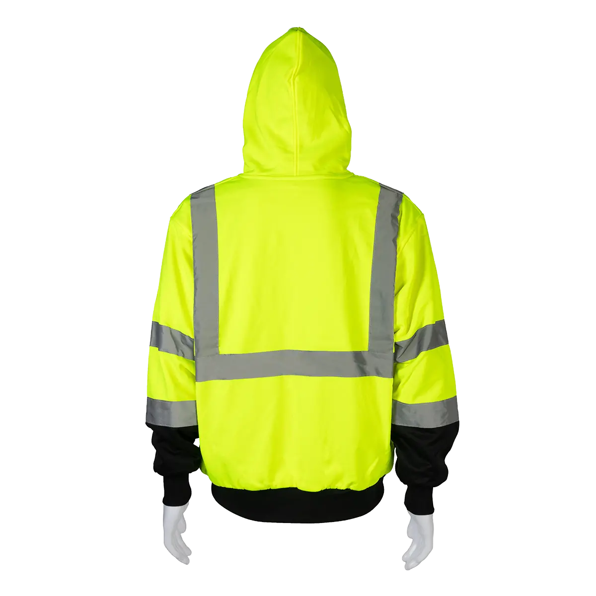 Lbhsw-C3 Ansi Class 3 High-Vis Lime & Black Bottom Two Tone 16 Oz. Thermal Lined Zip-Up Hoodie 3