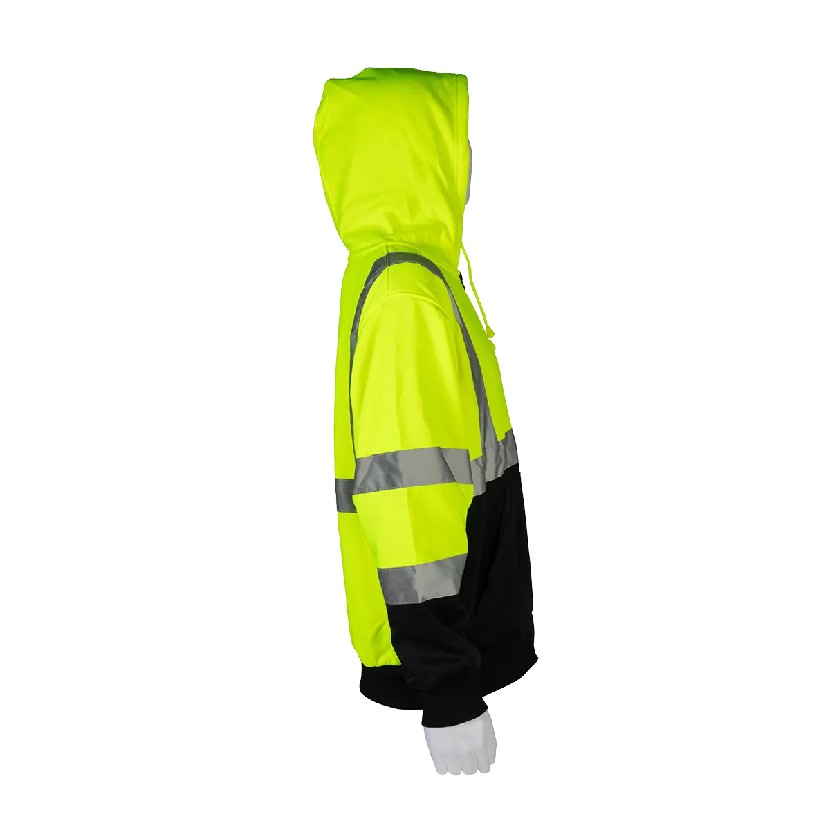 Lbhsw-C3 Ansi Class 3 High-Vis Lime & Black Bottom Two Tone 16 Oz. Thermal Lined Zip-Up Hoodie 4
